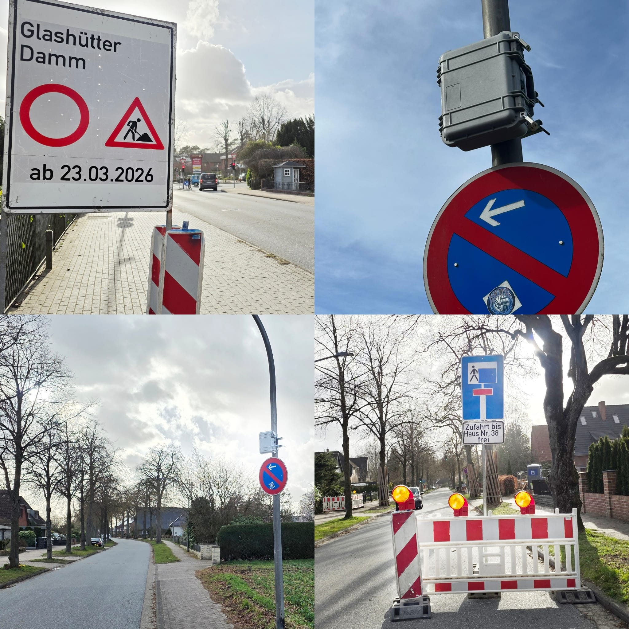 Verkehrszählung während Straßensperrung am Glashütter Damm